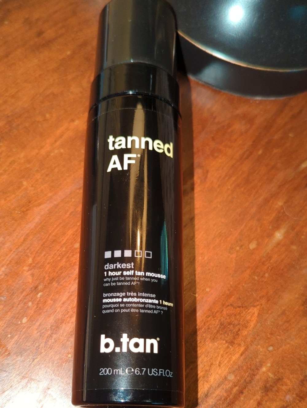 b.tan Tanned AF Darkest 1-Hour Self Tan Mousse - Black Bottle
